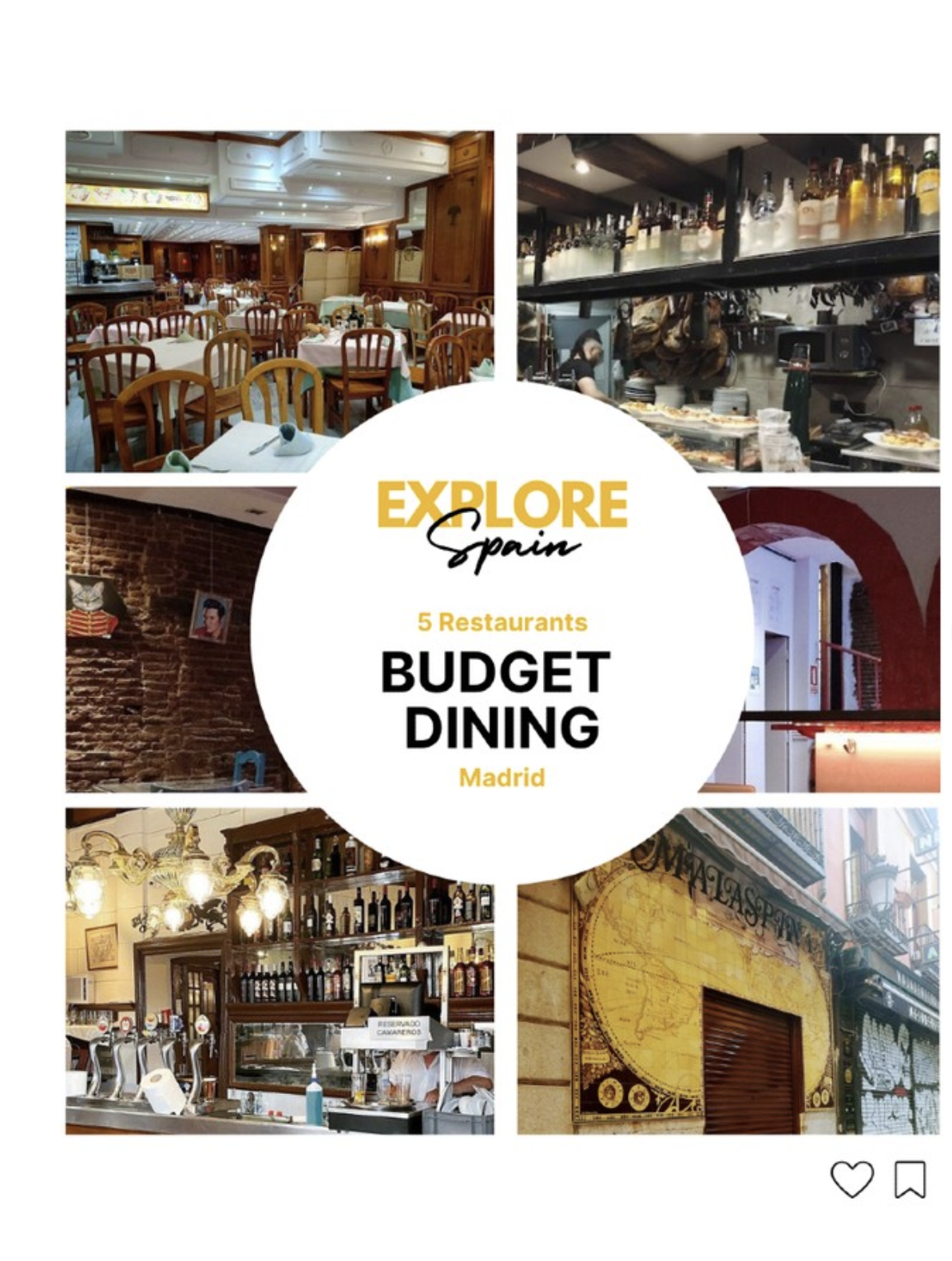 Explore Spain - Branding y Redes Sociales - Post Instagram - Guía restaurantes